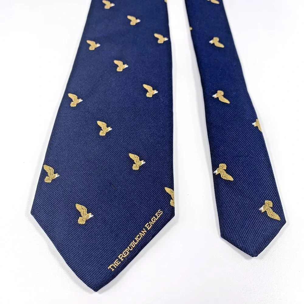 Rare Vintage Men's Tie Navy Republican National Finance Committee Eagles‎ Repp